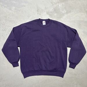 Vintage Purple Jerzees Blank Crewneck Sweatshirt Size XL USA MADE 90s Fade